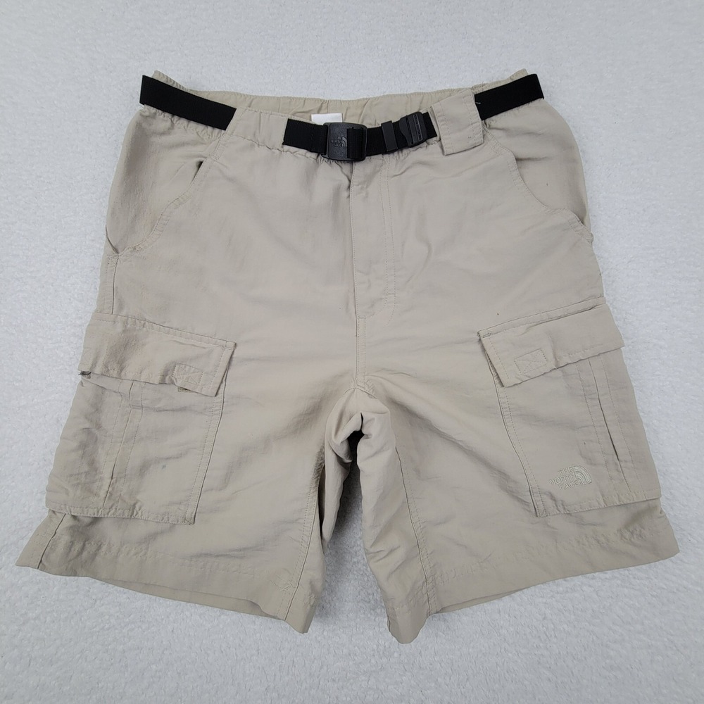 The North Face Paramount Cargo Shorts Mens Small S Light‎ Khaki Nylon Hiking